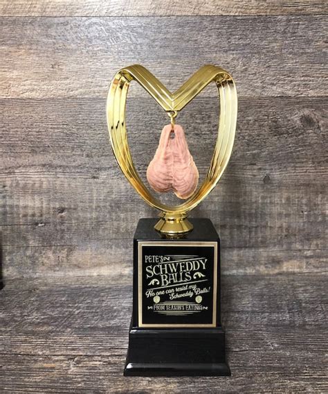 Funny Hairy Balls Testicle Trophy Birthday T Bachelor Etsy
