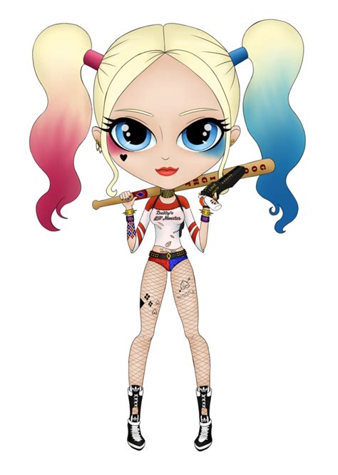 Harley Quinn Poison Ivy Chibi Drawing Png Clipart