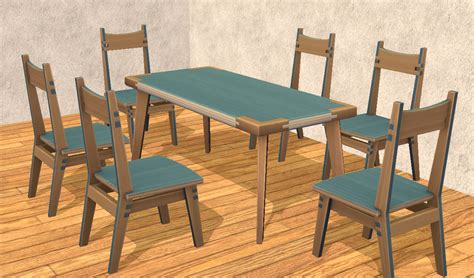 Theninthwavesims The Sims 2 The Sims 4 Eco Living Debug Dining Set 1