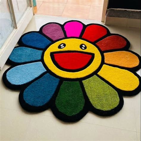 Murakami Flower Rug Etsy