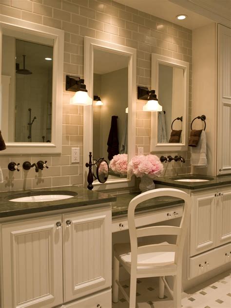 Double Sink Vanities With Makeup Area Foter