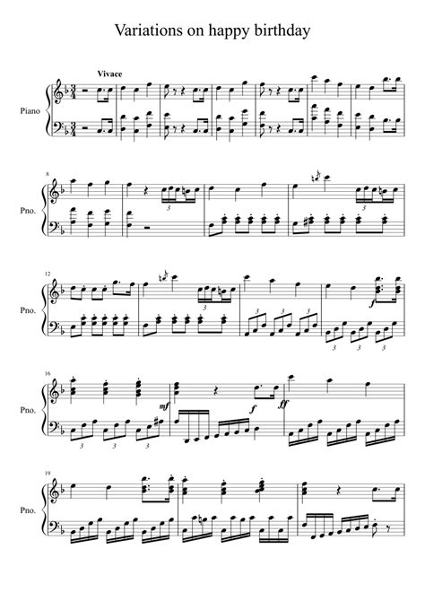 Flappyb ossashii renamed happy birthday song (from happy birthday) flappyb ossashii added happy birthday to classic songs. 4 variations on happy birthday | Piano music, Piano sheet ...
