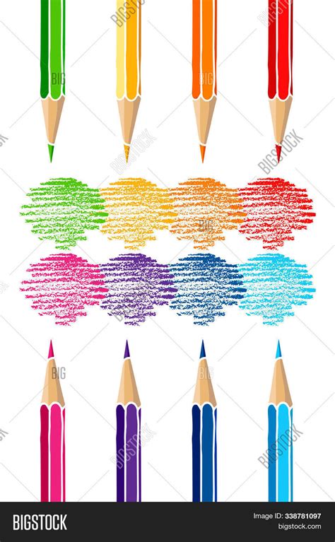 Colored Pencils Set Vector And Photo Free Trial Bigstock