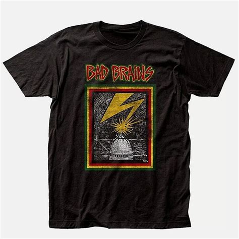 Gildan Shirts Bad Brains Black Distressed Capitol Album Shirt