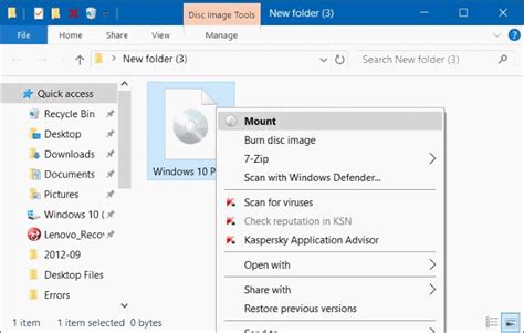 Fix Mount Option Missing From Context Menu In Windows 10