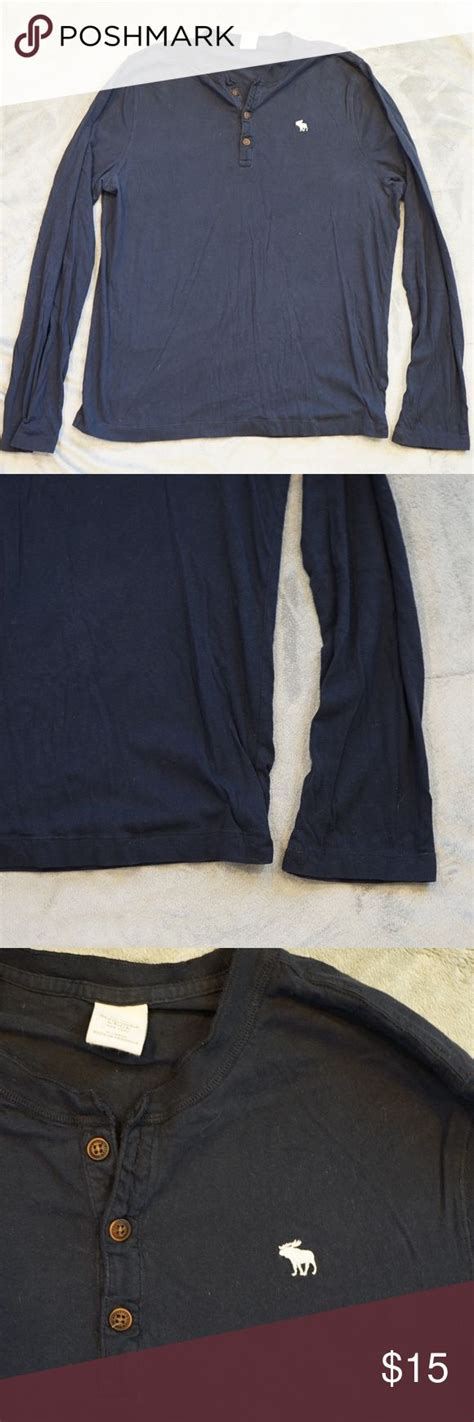abercrombie and fitch navy blue long sleeve t shirt shirt length long sleeve tshirt