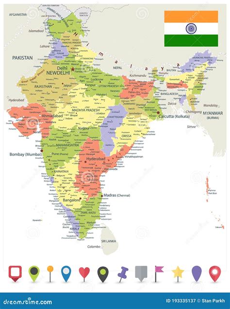 Indian Political Map Without Name