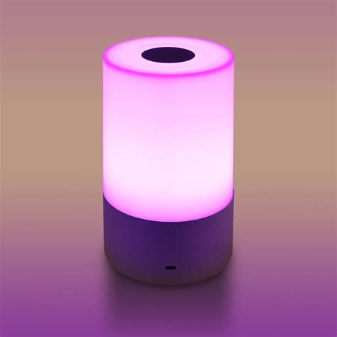 Lemonbest Rgb Led Bedside Night Light Atmosphere Lamp Touch Sensor