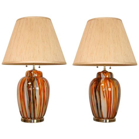 Pair Of Italian Modern Glass Lamps For Sale At 1stdibs