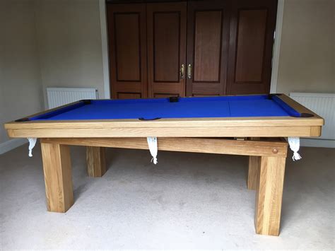 Modern 7ft Pool Dining Table In Oak And Blue Pool Table Company