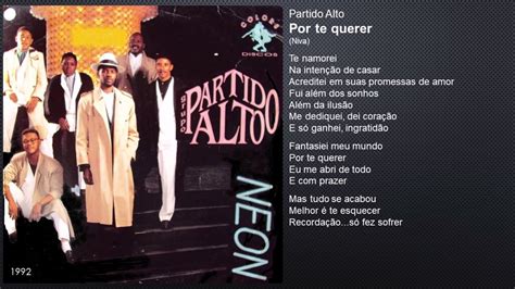 Partido Alto Por Te Querer 1992 YouTube