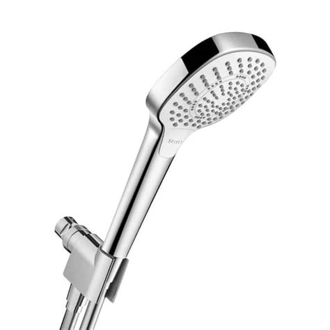 hansgrohe croma select e 3 spray patterns 1 75 gpm 4 375 in handheld showerhead set in chrome