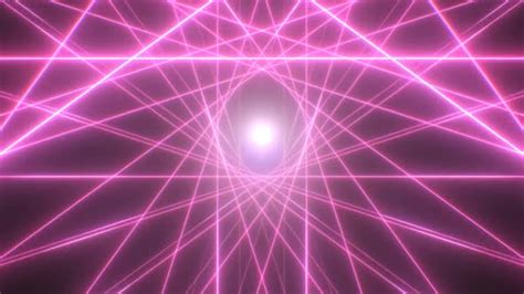 Retro Pink Synthwave Laser Beam Light Tunnel With Neon Glow Lines