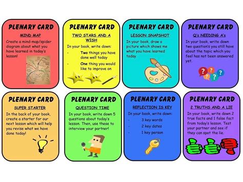 Plenary Cards Teaching Resources
