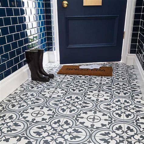 Homebase Patterned Floor Tiles Tiled Hallway Hallway Tiles Floor