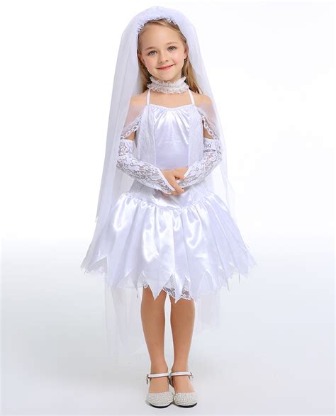 Halloween Girls Snow Angel Dress Fancy Cosplay Party Children Clothing