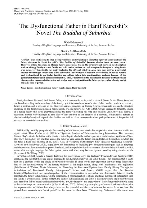 (PDF) The Dysfunctional Father in Hanif Kureishi's Novel " The Buddha
