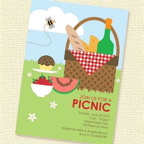 Free Downloadable Picnic Invitation Template Picnic Basket Printable