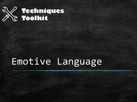 Emotive Language Techniques Toolkit Worksheet And