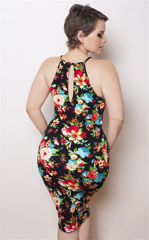 Floral Keyhole Midi Dress Shop Womens Missy And Plus Size Clothing