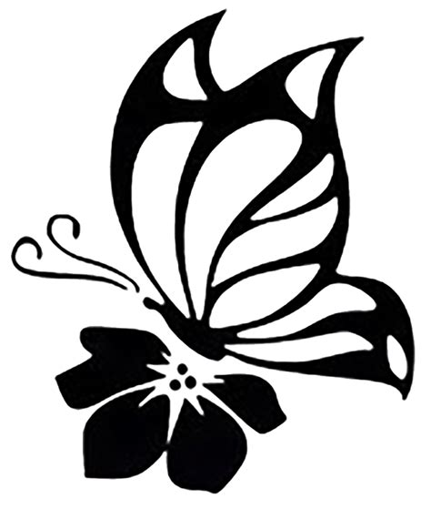 butterfly on flower decal butterfly on flower flower silhouette butterfly drawing