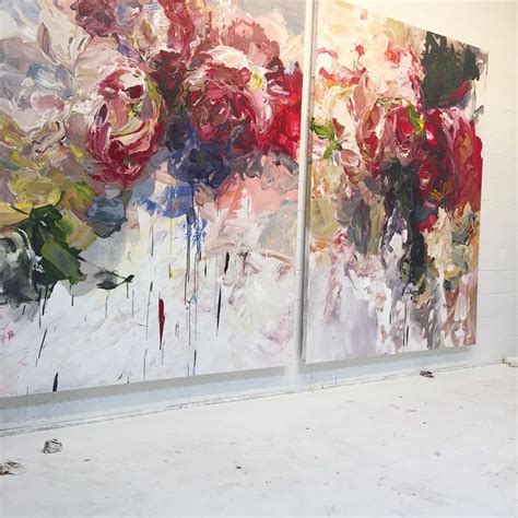 Two Large Paintings Are Being Worked On In An Art Studio