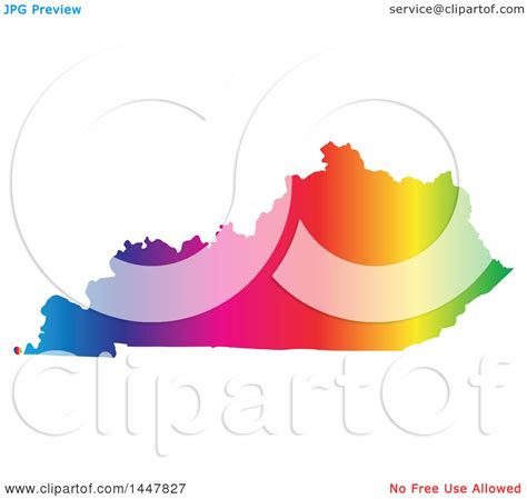 Clipart Of A Gradient Rainbow Map Of Kentucky United