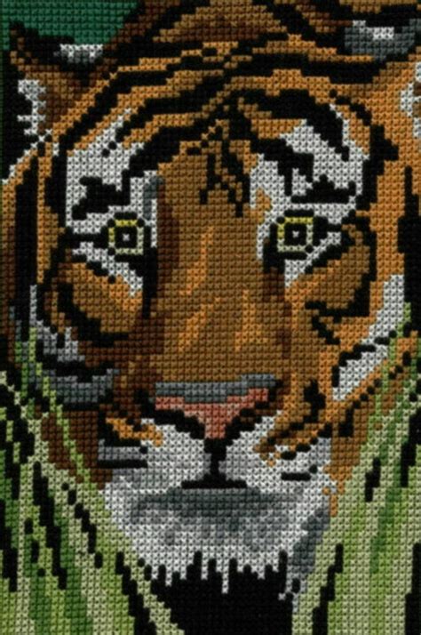 Tiger Counted Cross Stitch Chart Etsy