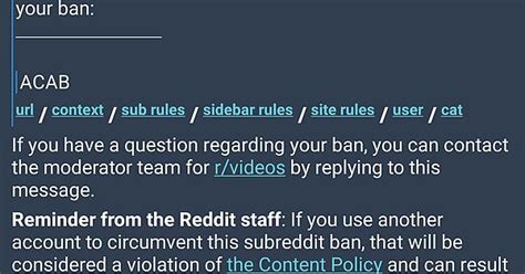 Just Got Permabanned From Rvideos For Commenting Acab Imgur