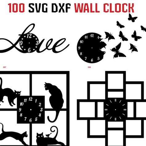 Wall Clock Deer Laser Cut Dxf Glowforge Svg Xtool D Template Etsy