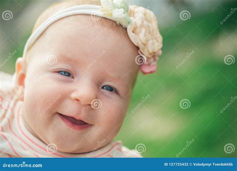 Happy Little Baby Smiling Happy Newborn Baby Adorable Little Girl