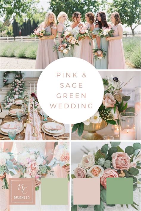 Blush Pink And Emerald Green Wedding Color Palette