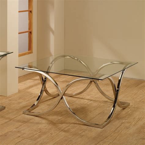Coaster Furniture Glass Top Coffee Table Chrome 701918 Coffee Table Coffee Table Square
