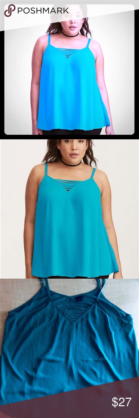 Turquoise Blue Torrid 3 Strappy Cami Tank Top New Tank Tops Clothes