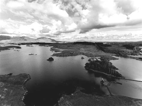 Gli Uccelli Aerei Osservano La Vista Scenica In Bianco E Nero Del