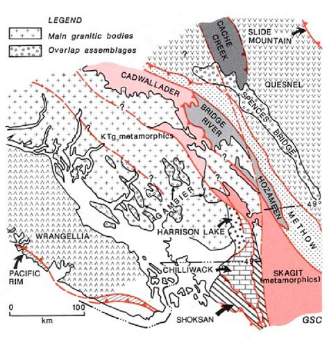 83 Distribution Of Terranes Overlap Assemblages Plutonic