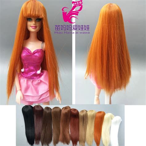 125 14cm Head Size Straight Doll Hair For Barbie Doll Repair Diy Bjd 112 Doll Wig Hair In