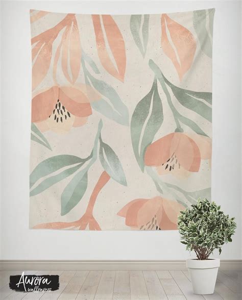 Vintage Flowers Tapestry Retro Floral Old Subtle Etsy Flower Tapestry Tapestry Vintage Flowers