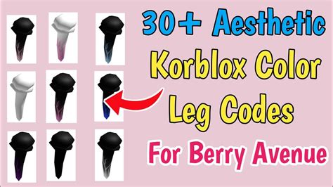 30 Best Colorful Korblox Codes For Roblox Berry Avenue Rp 2024