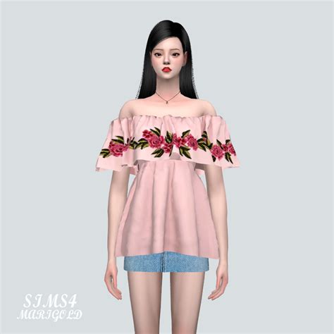 15 Prettiest Off Shoulder Tops Cc For Sims 4 2024