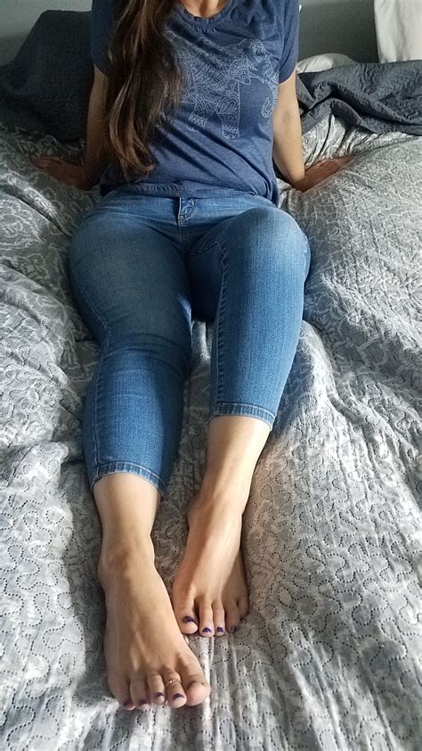 candid homemade and all original pics — my pretty wifes cute toes in bed watching tv