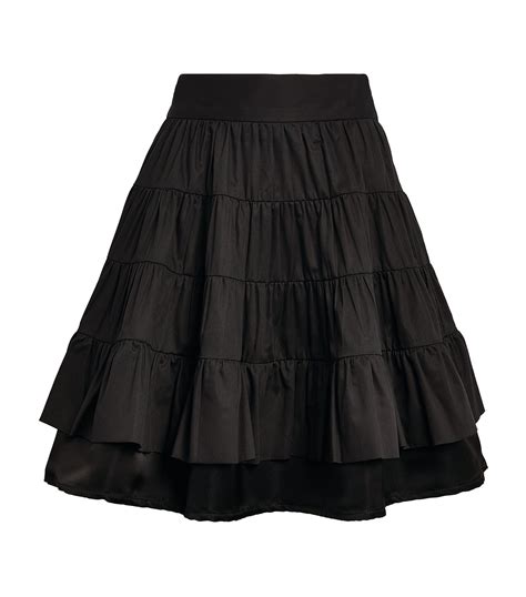 Womens Sandro Black Cotton Tiered Fanfan Skirt Harrods Uk