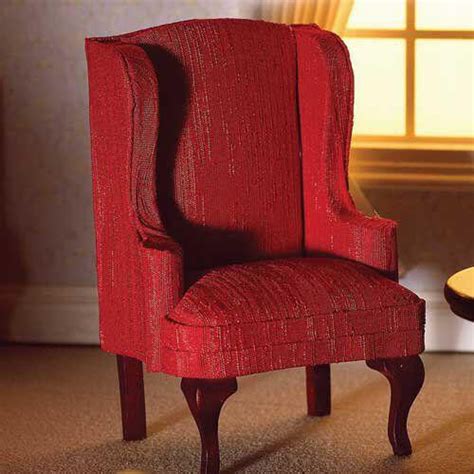 Some accent chairs have a wingback or high back design, for example. The Dolls House Emporium Red High-back Armchair Mahogany ...