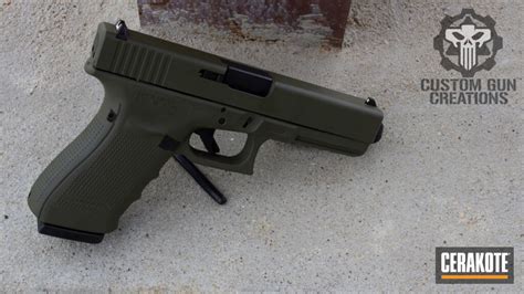 Glock 20 Handgun Refinished In Cerakote H 240 Mil Spec Od Green By