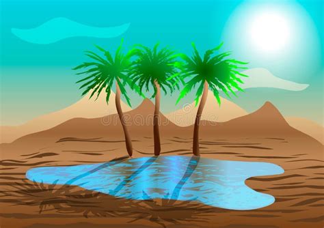 Oasis In The Desert Stock Vector Image Of Season Climate 52443549