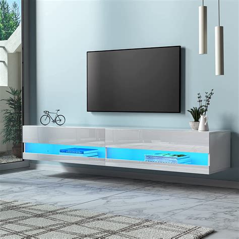 Amazon Com Floating TV Stand Wall Mounted For 75 Inch TVs 70 Inch