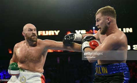 Tyson Fury And Otto Wallin Fight During Their Heavyweight Bout At