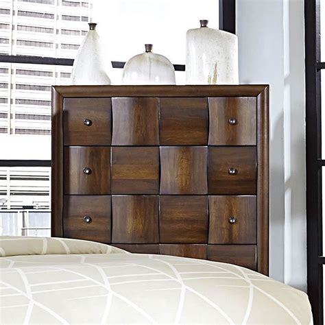 A warm walnut finish and the look of woven detailing highlight the natural wood grain of the veneer on each piece of the collection. Porter Panel Bedroom Set Homelegance | Furniture Cart