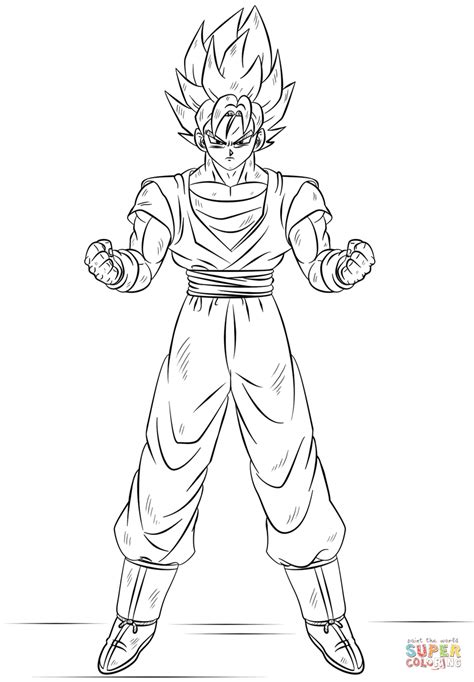 characters featured on bettercoloring.com are the property of their respective owners. Goku Super Saiyan coloring page | Free Printable Coloring ...