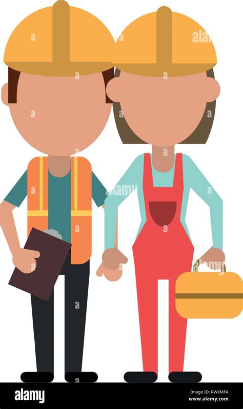 Construction Workers Avatars Stock Vector Image And Art Alamy